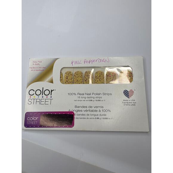 NWT Color Street "Pink Peppercorn" Clear Pink Holographic Glitter Nail Strips - Picture 2 of 4